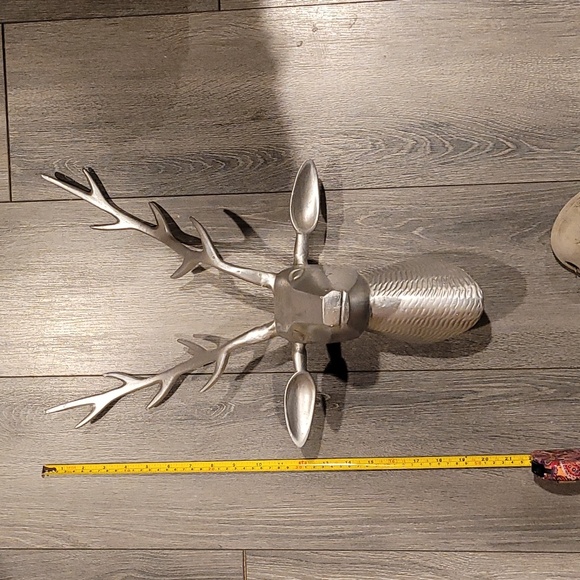 Silver Deer Head Wall Decor 12 X 20 - Picture 3 of 4